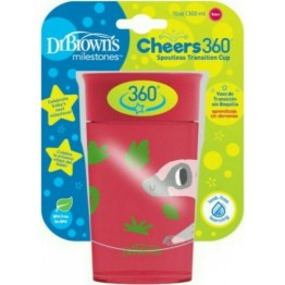 Dr. Brown's Παιδικό Ποτηράκι "Cheers 360° " από Πλαστικό Φούξια 300ml για 9m+